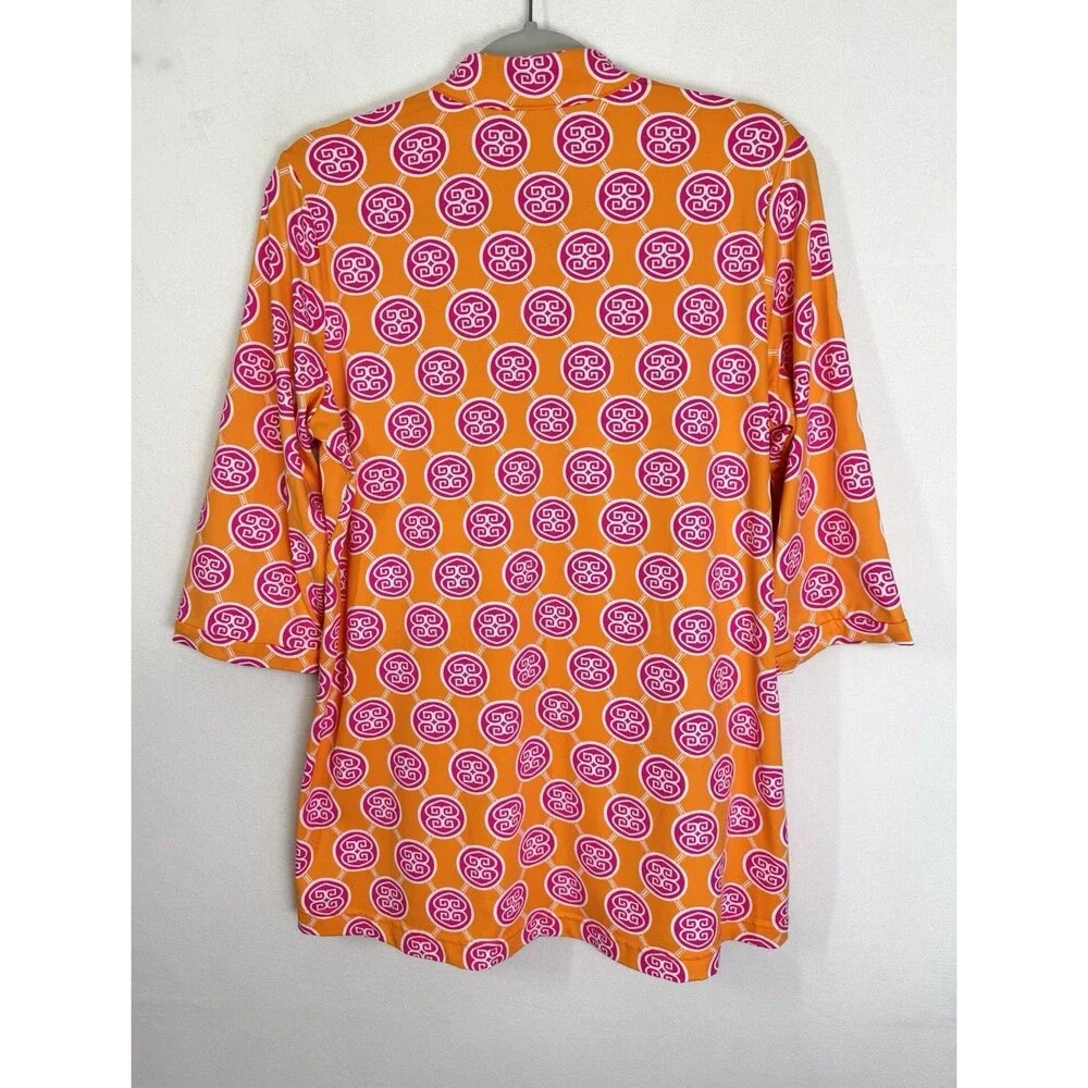 Lulu-B Orange Tunic with Pink Circle Print